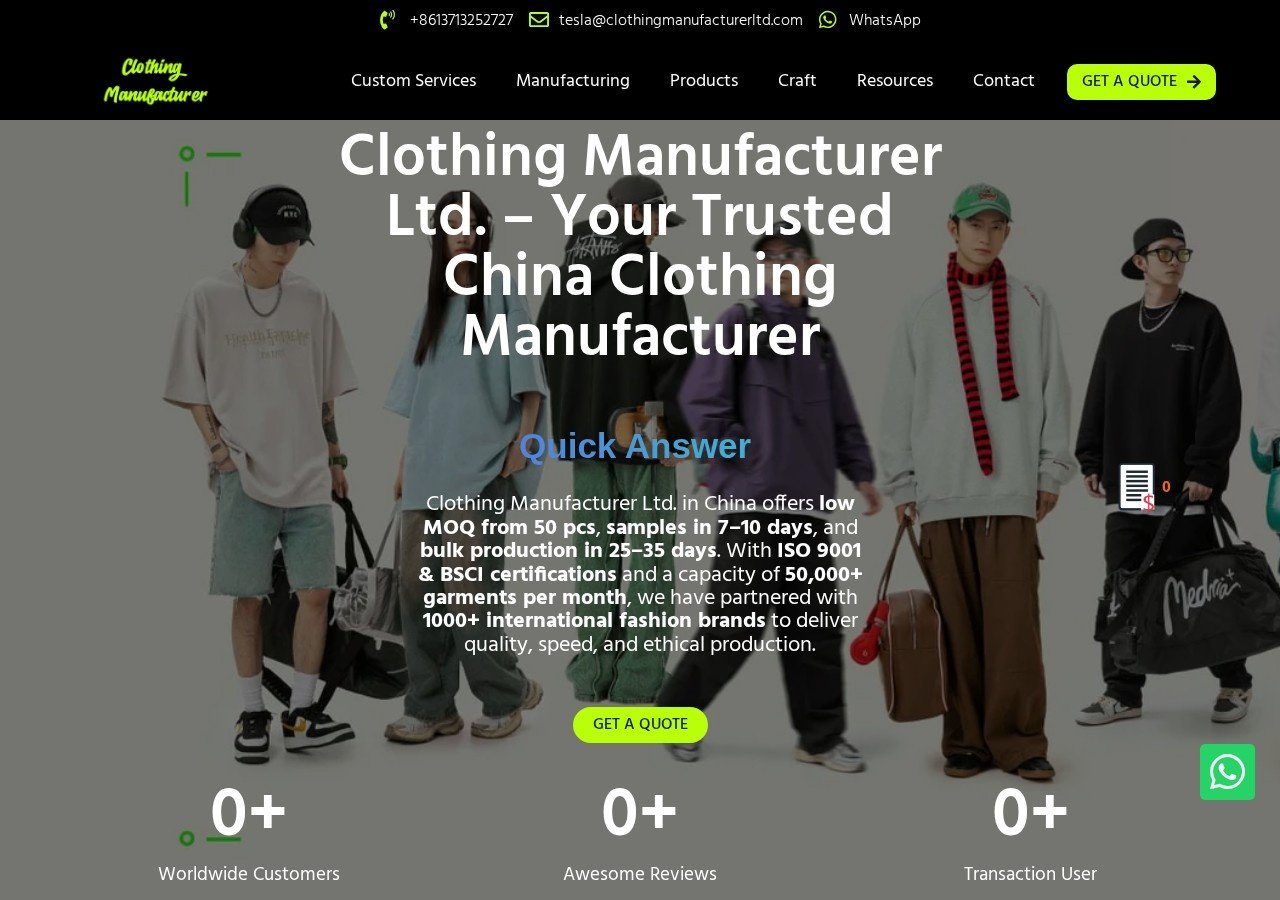 Top 10 China Clothing Factories You Should Know