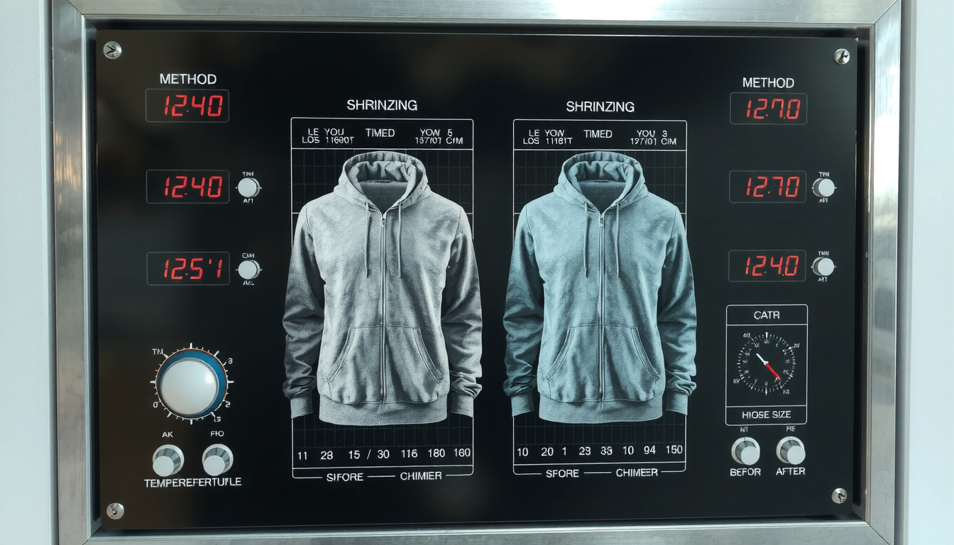 Comparison chart showing different methods for shrinking essentials hoodie with control levels