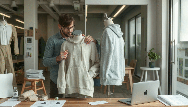 Fashion designer creating Fear of God apparel, answering who makes essentials hoodie question.