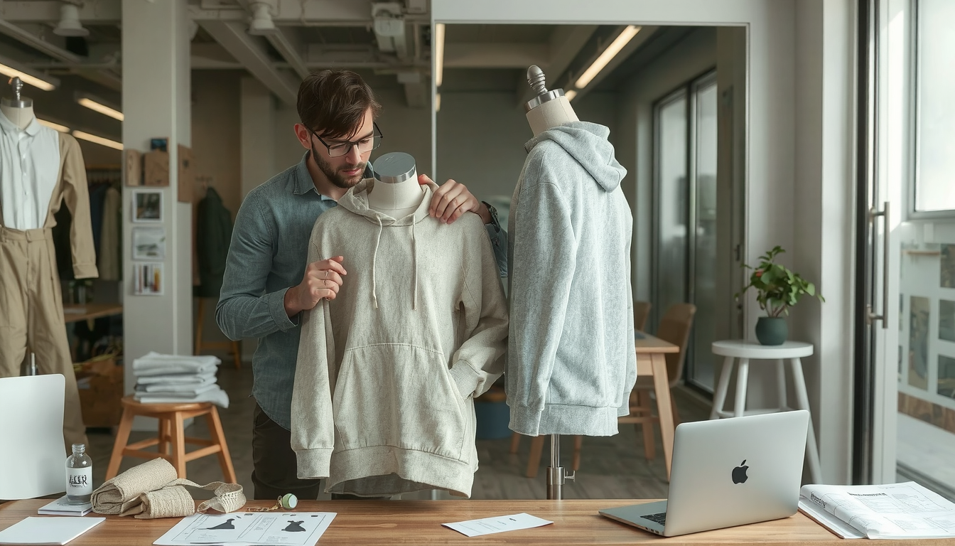 Fashion designer creating Fear of God apparel, answering who makes essentials hoodie question.