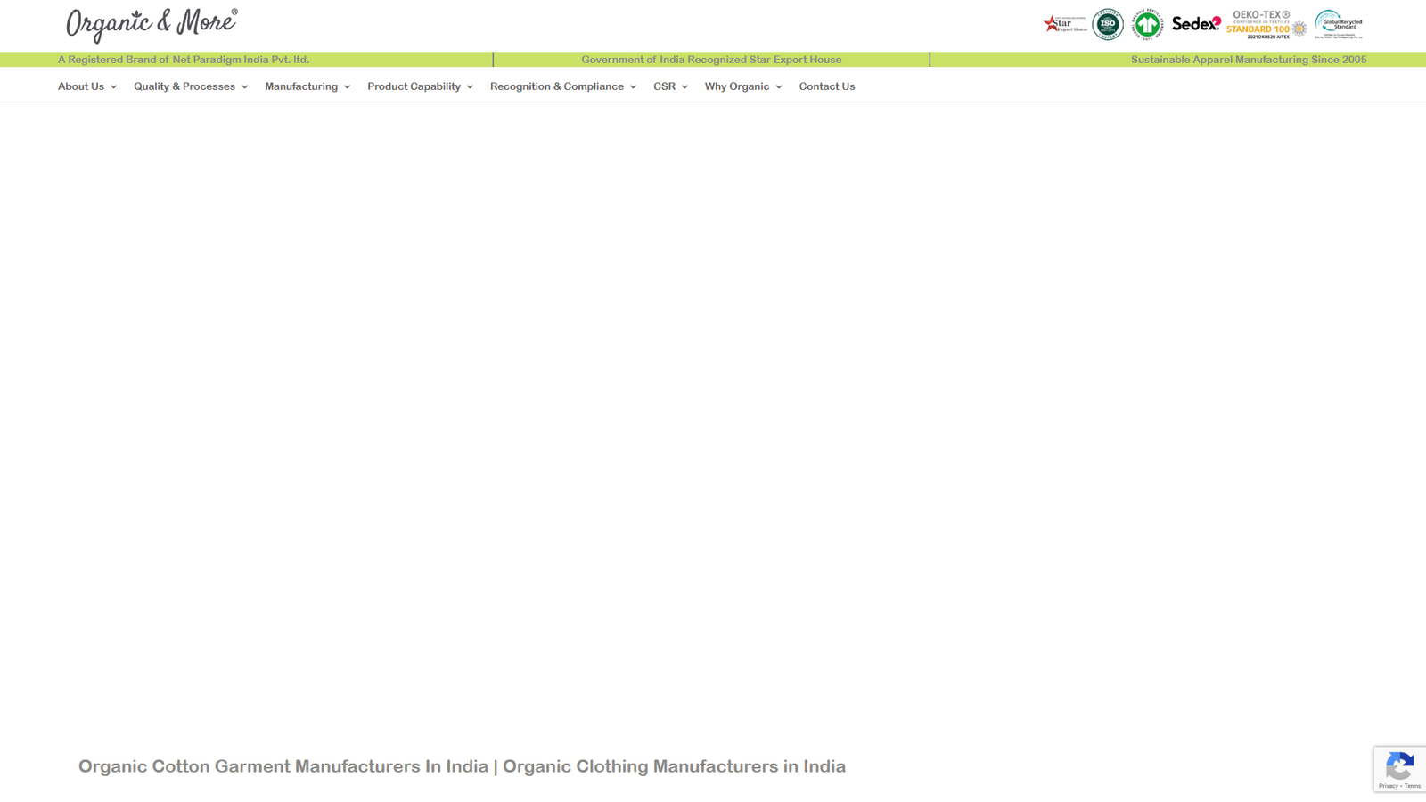 Organic & More clothing industry India