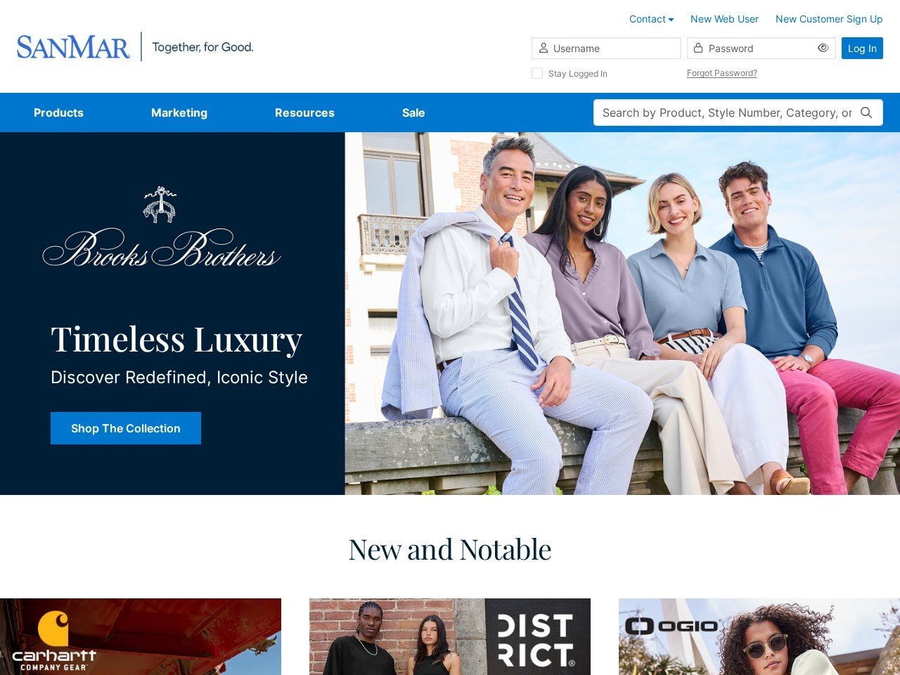 SanMar commercial clothing lines