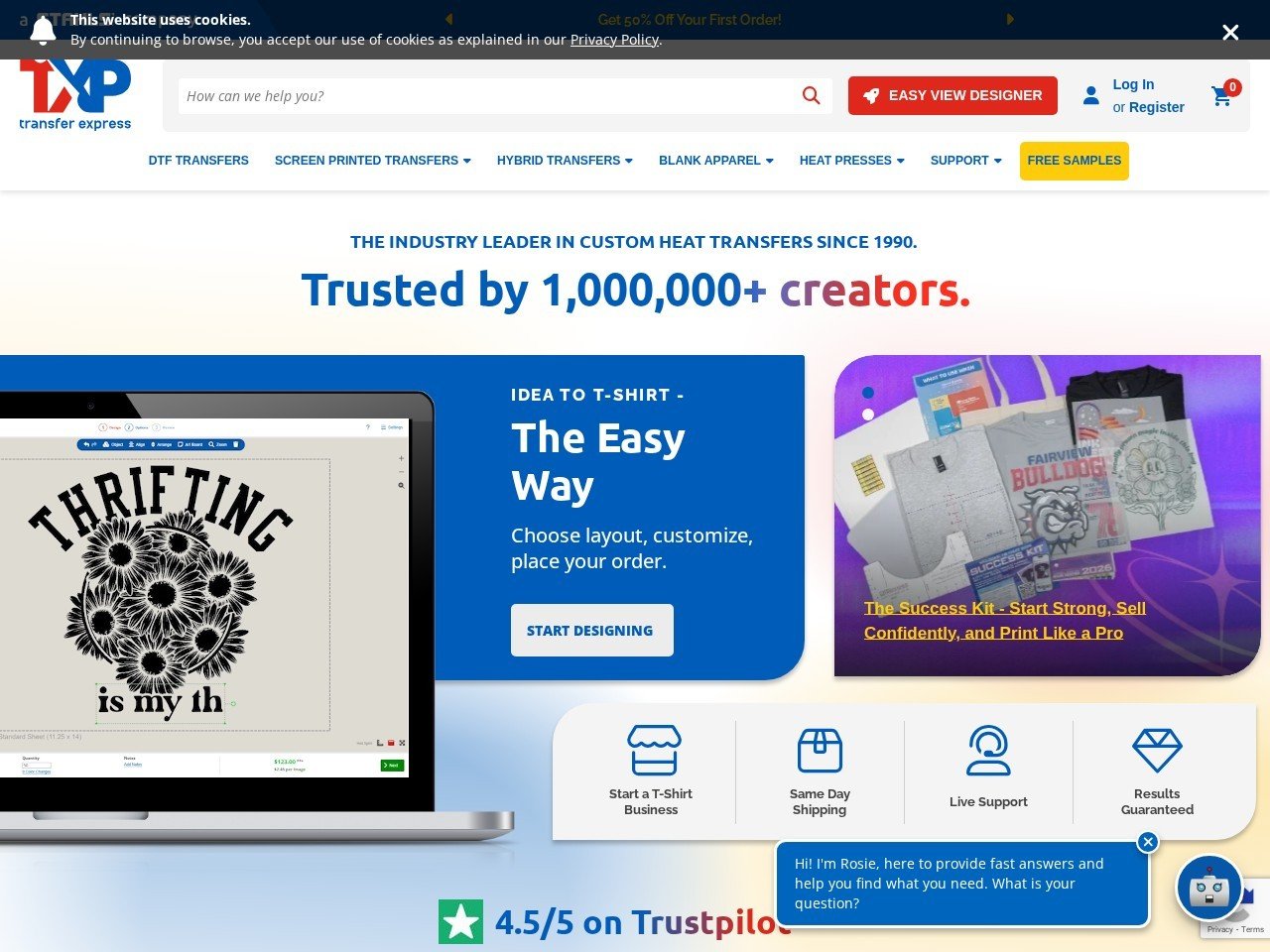 Transfer Express apparel heat transfer products