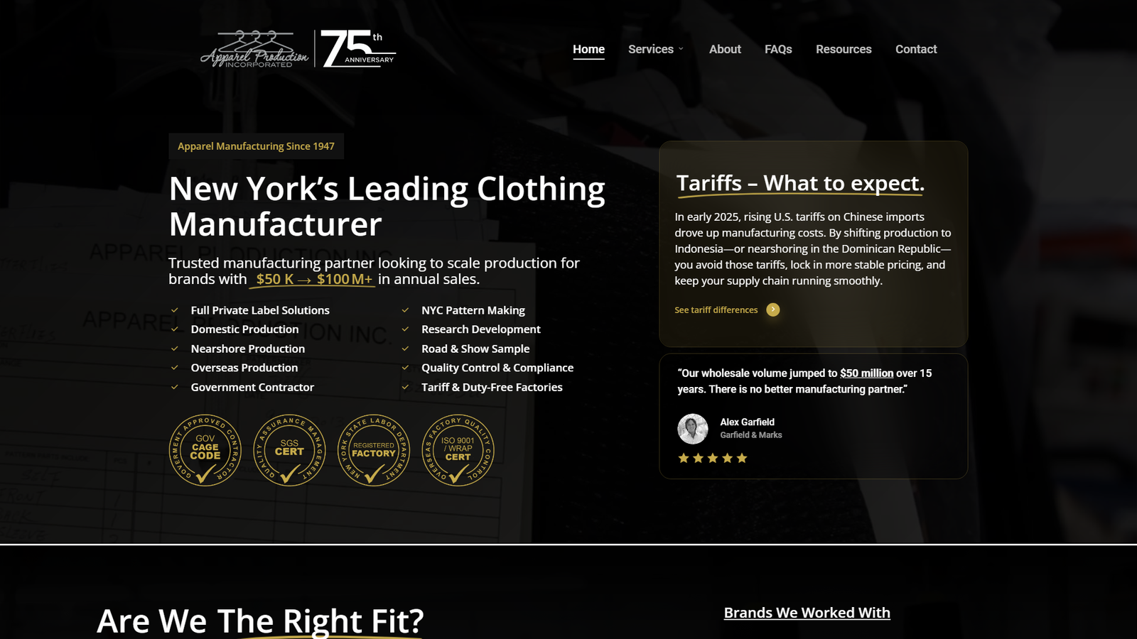 Apparel Production Inc. clothing suppliers