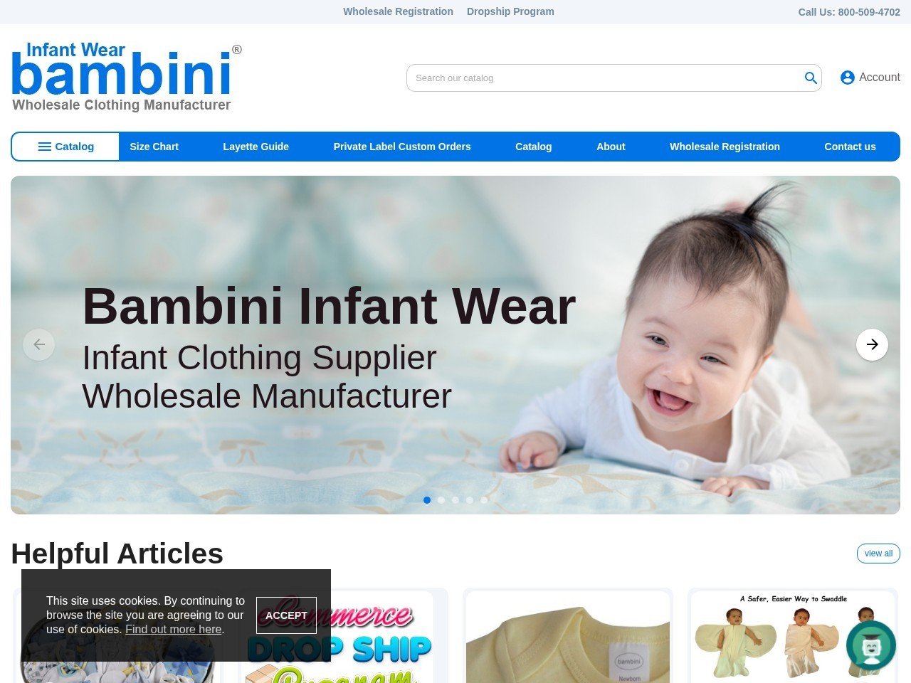 Bambini Layette apparel wholesalers