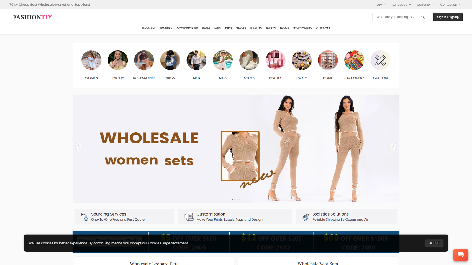 FashionTIY bulk women's apparel vendors