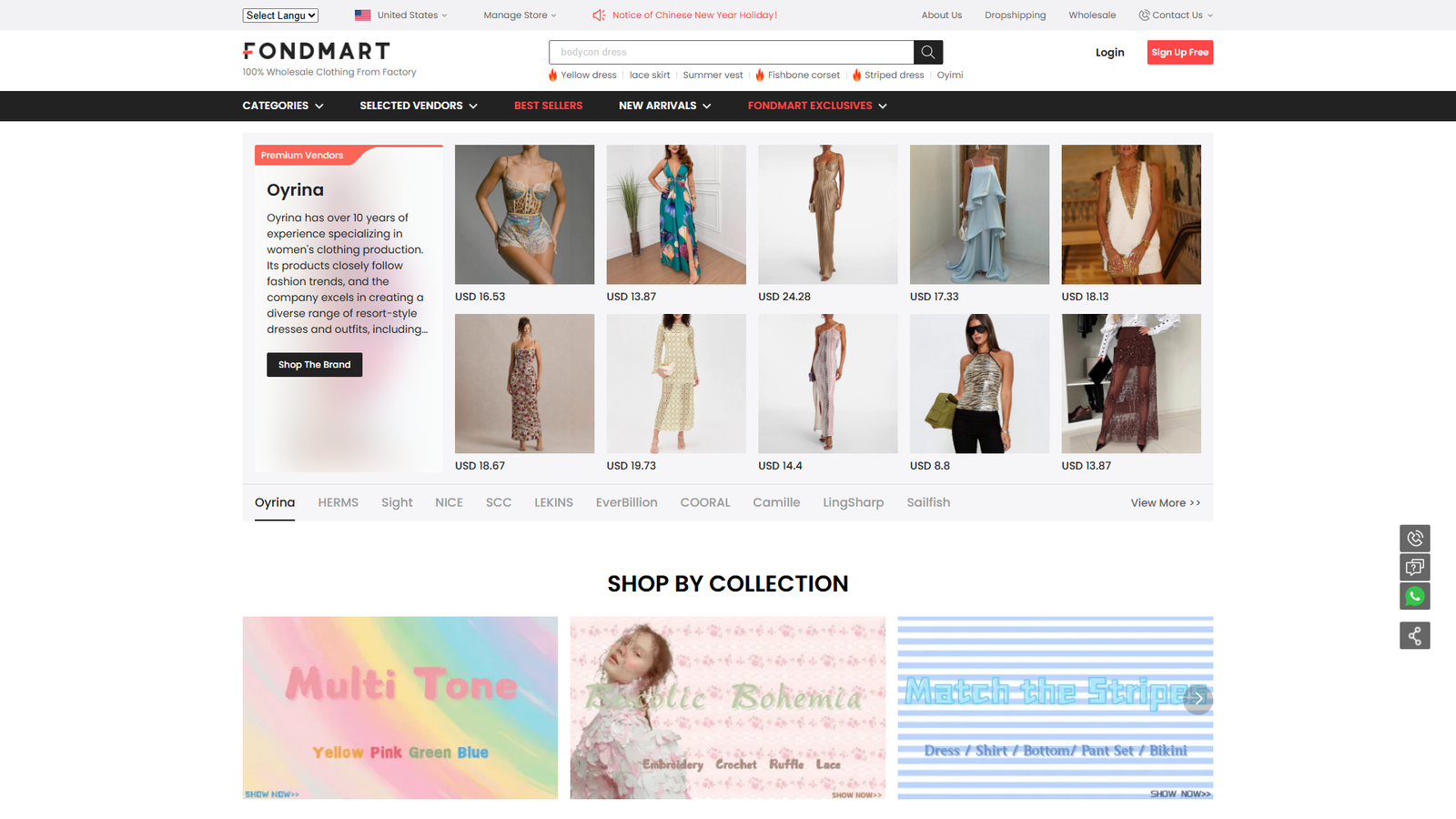 Fondmart bulk apparel online