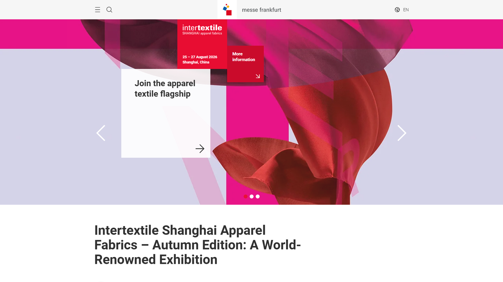 Intertextile Shanghai Apparel Fabrics fashion trade fairs