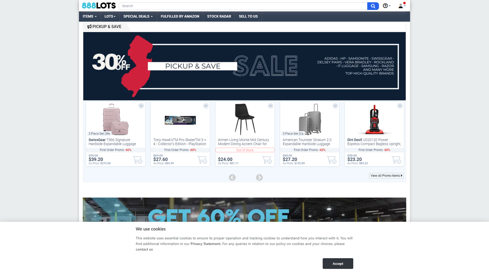 888 Lots garment pallet deals