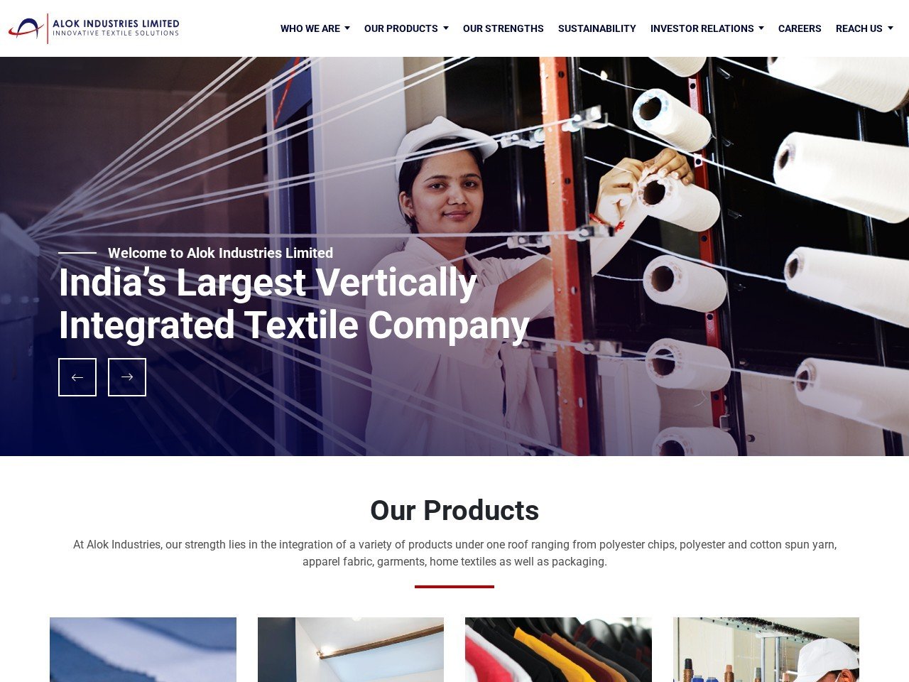 Alok Industries garment factories India