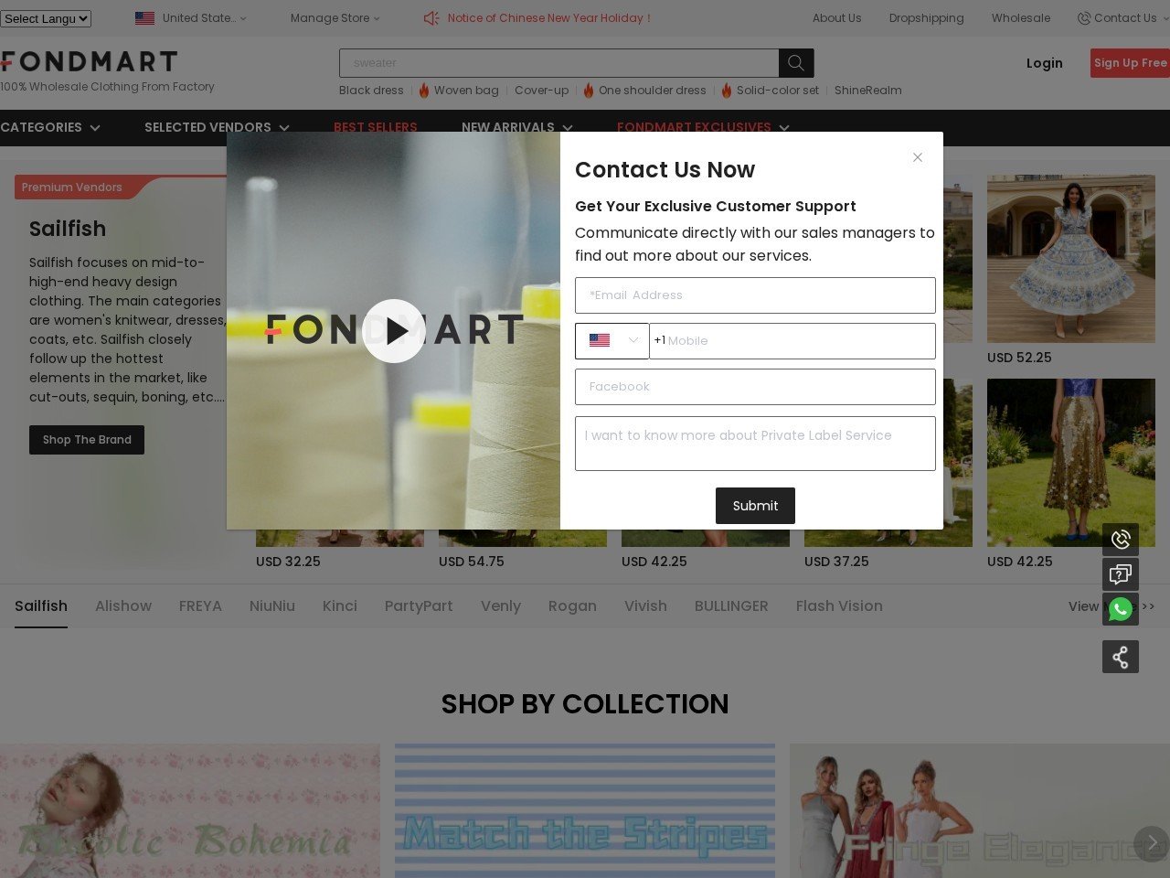 Fondmart ladies fashion wholesale