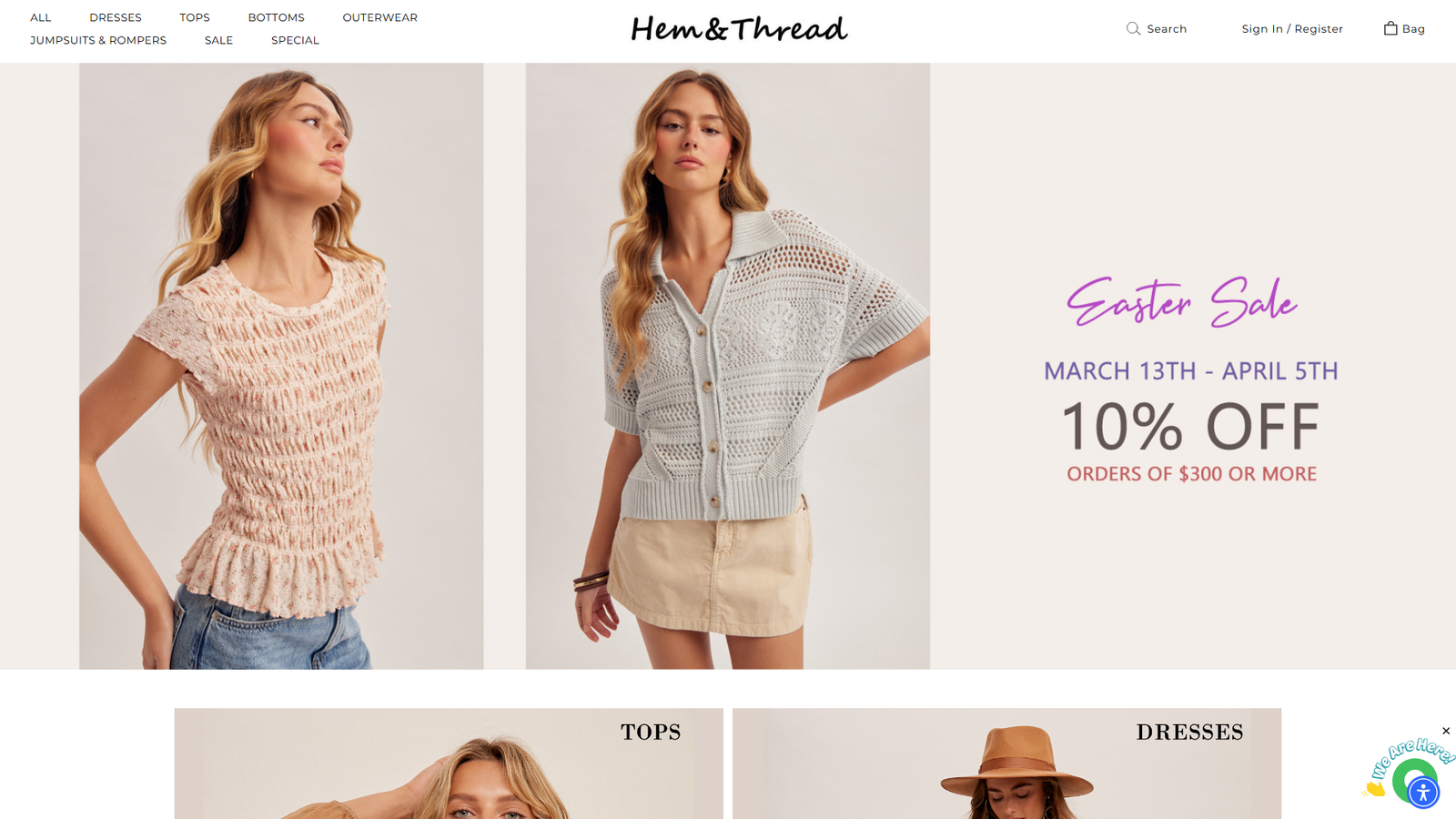 Hem & Thread discount women's fashion