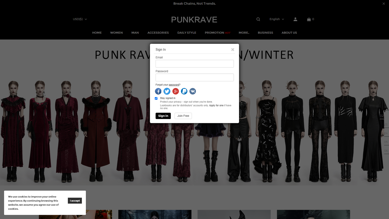 Punk Rave dark fashion