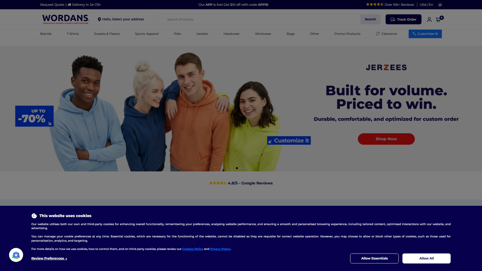 Wordans bulk clothing vendors