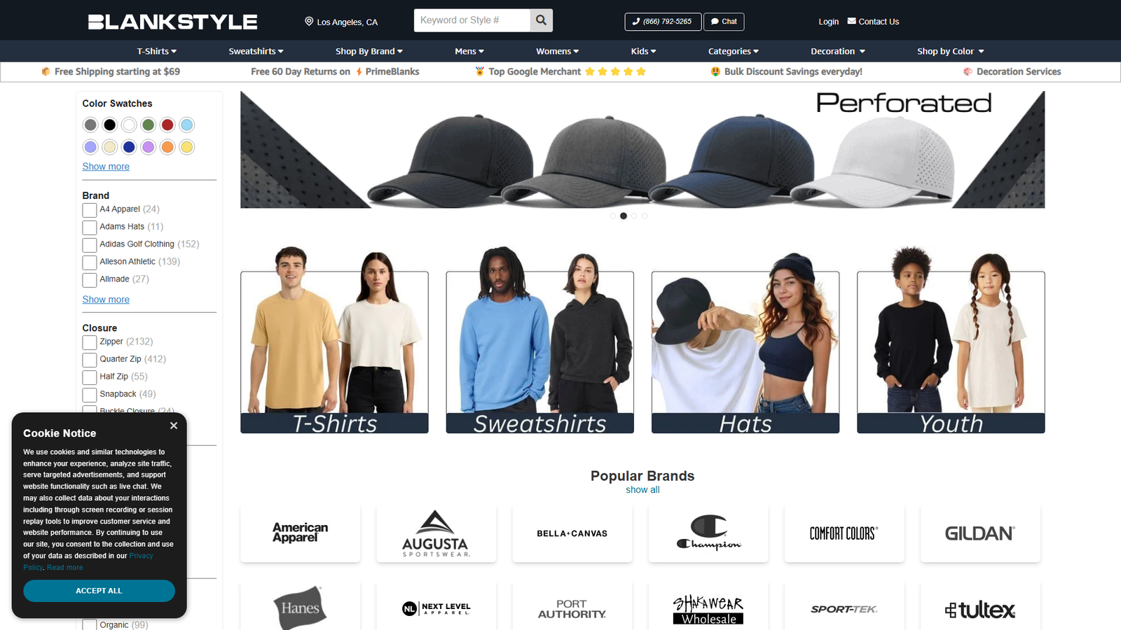 Blankstyle US garment distributors