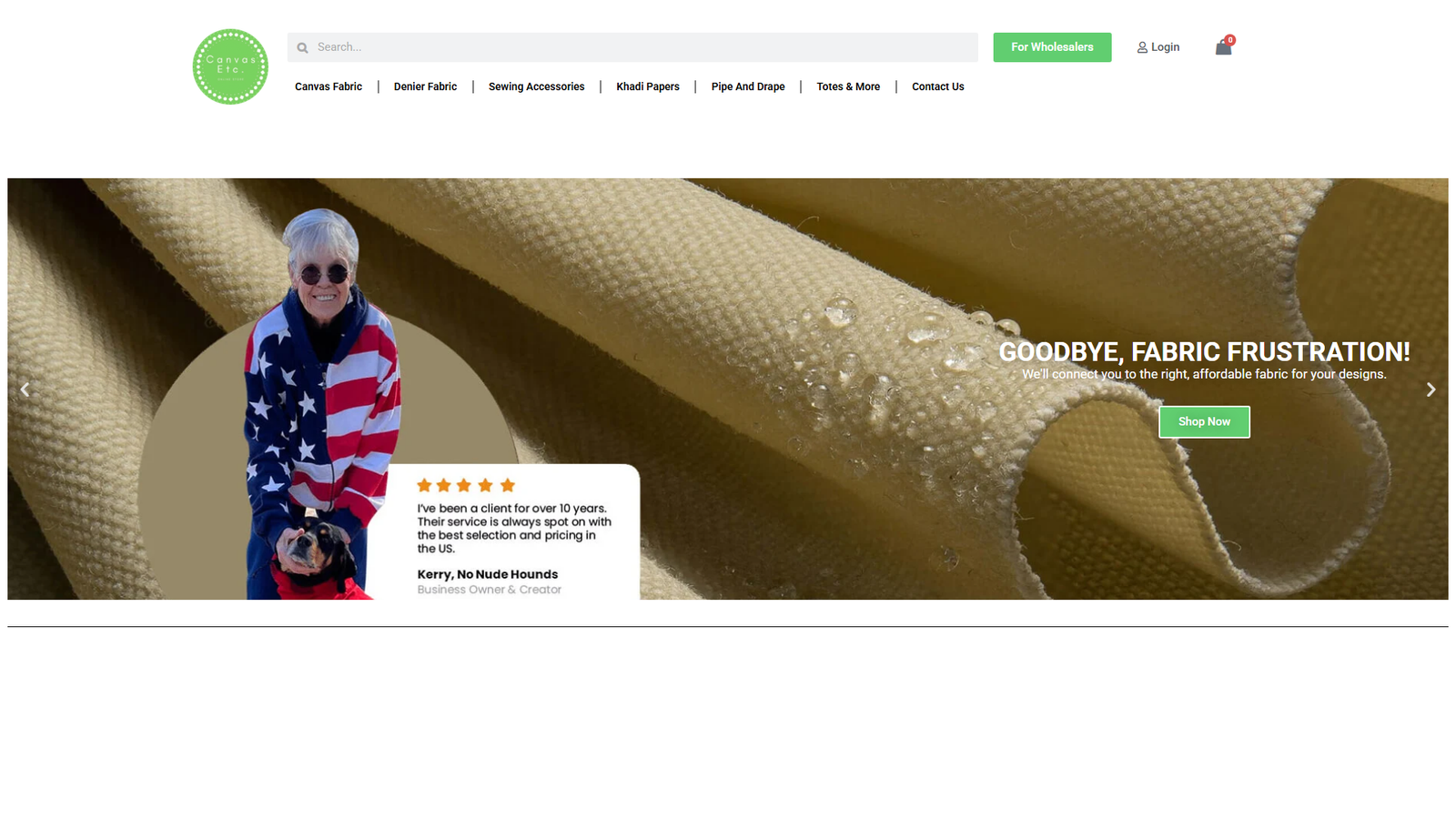 Canvas Etc Domestic clothing suppliers