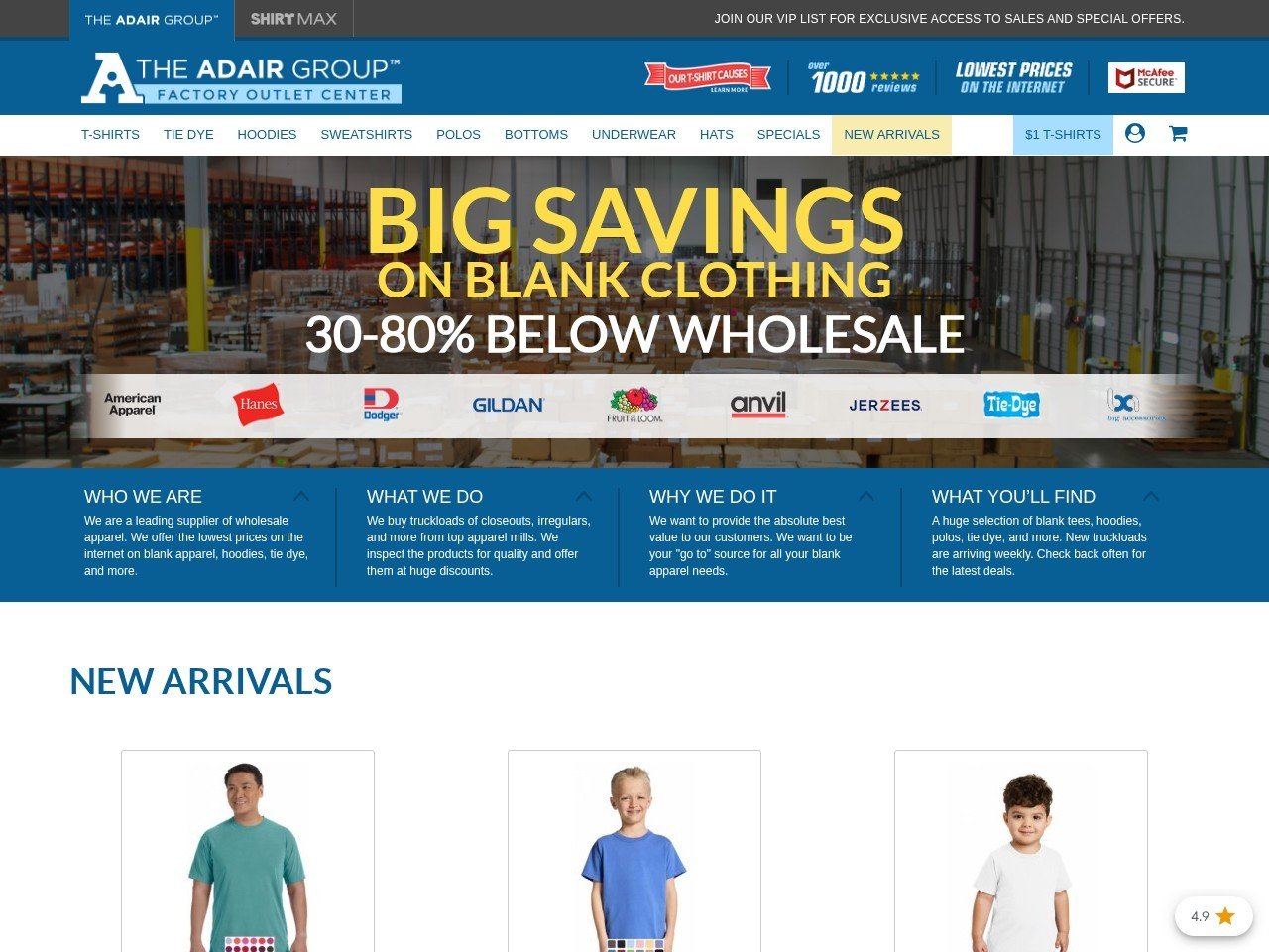 The Adair Group men's clothing distributors