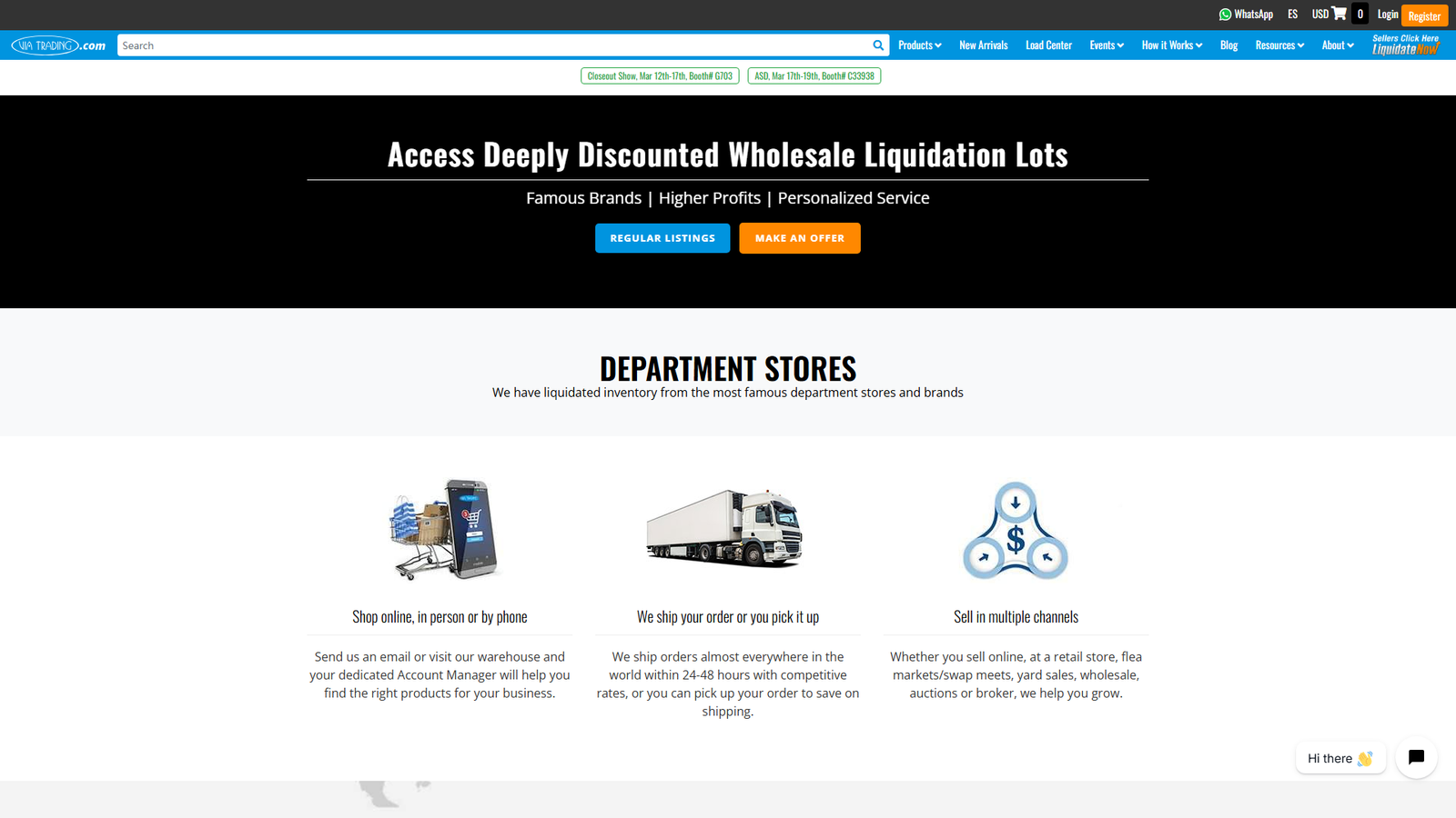 Via Trading retail clothing wholesale