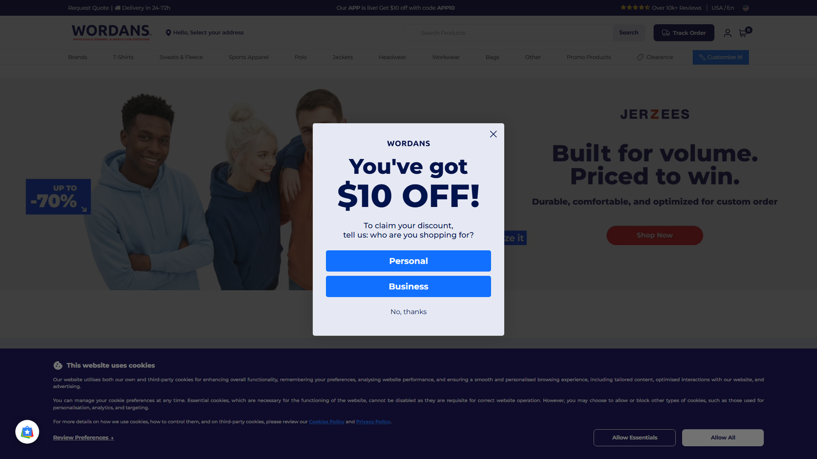 Wordans discounted clothing supplies