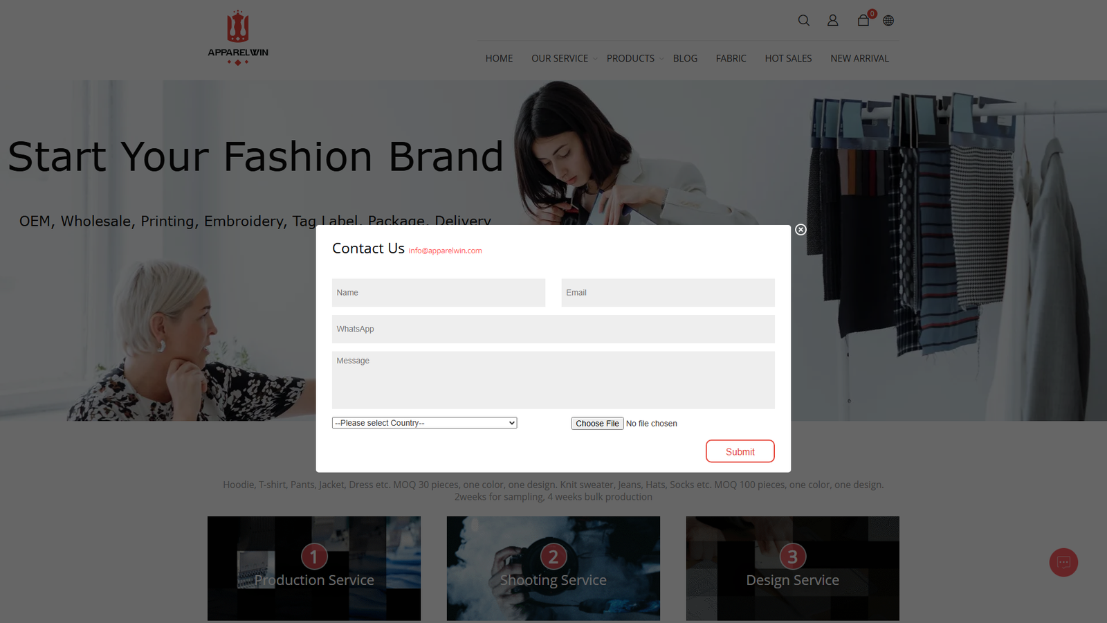 ApparelWin made-to-order garment sellers