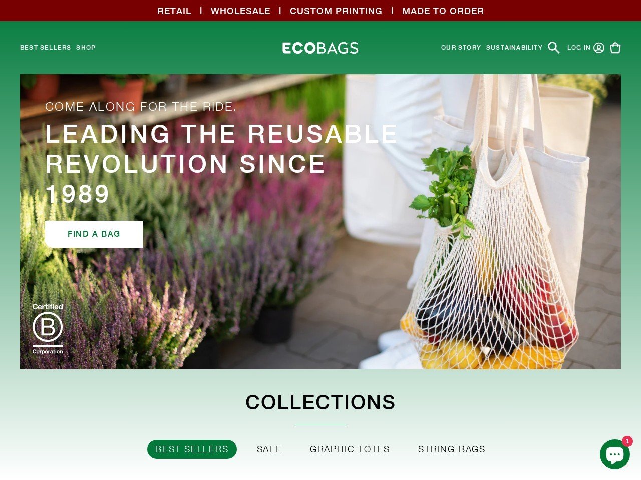 ECOBAGS cloth tote bags wholesale