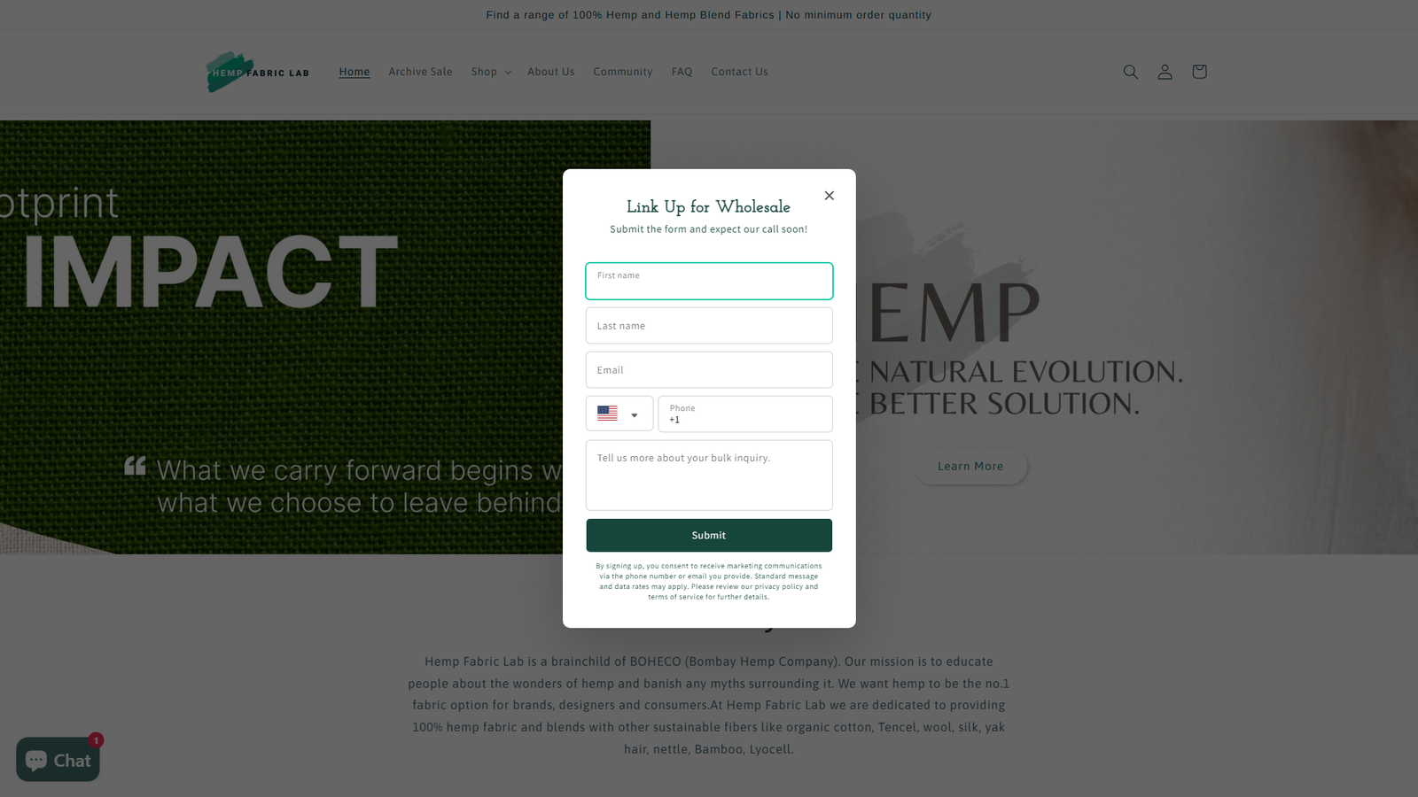 Hemp Fabric Lab hemp fabric distribution