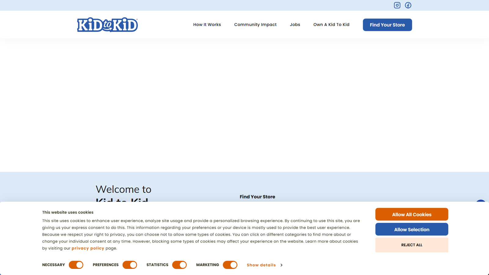 Kid to Kid garment selling