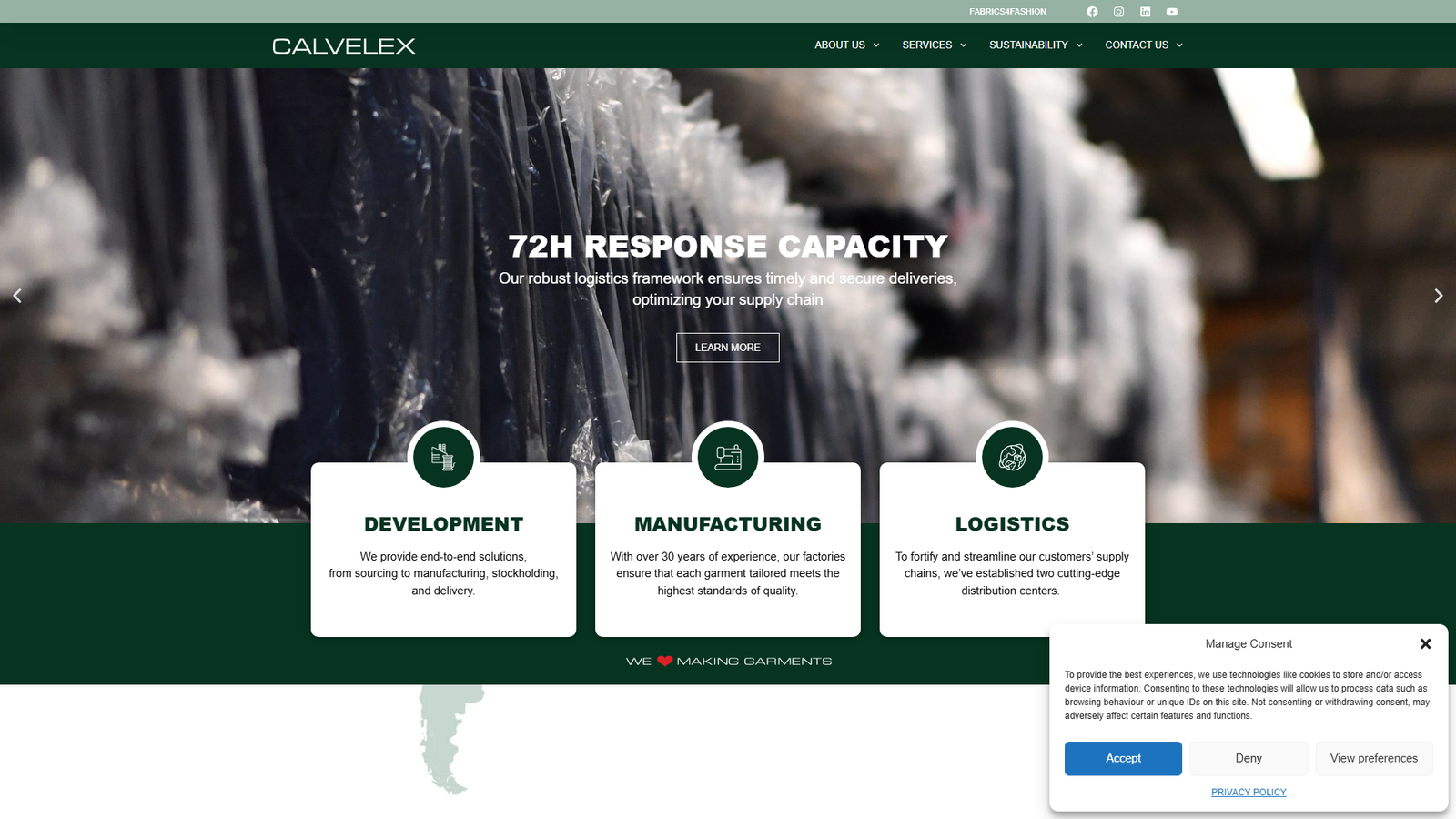 Calvelex fashion suppliers Portugal