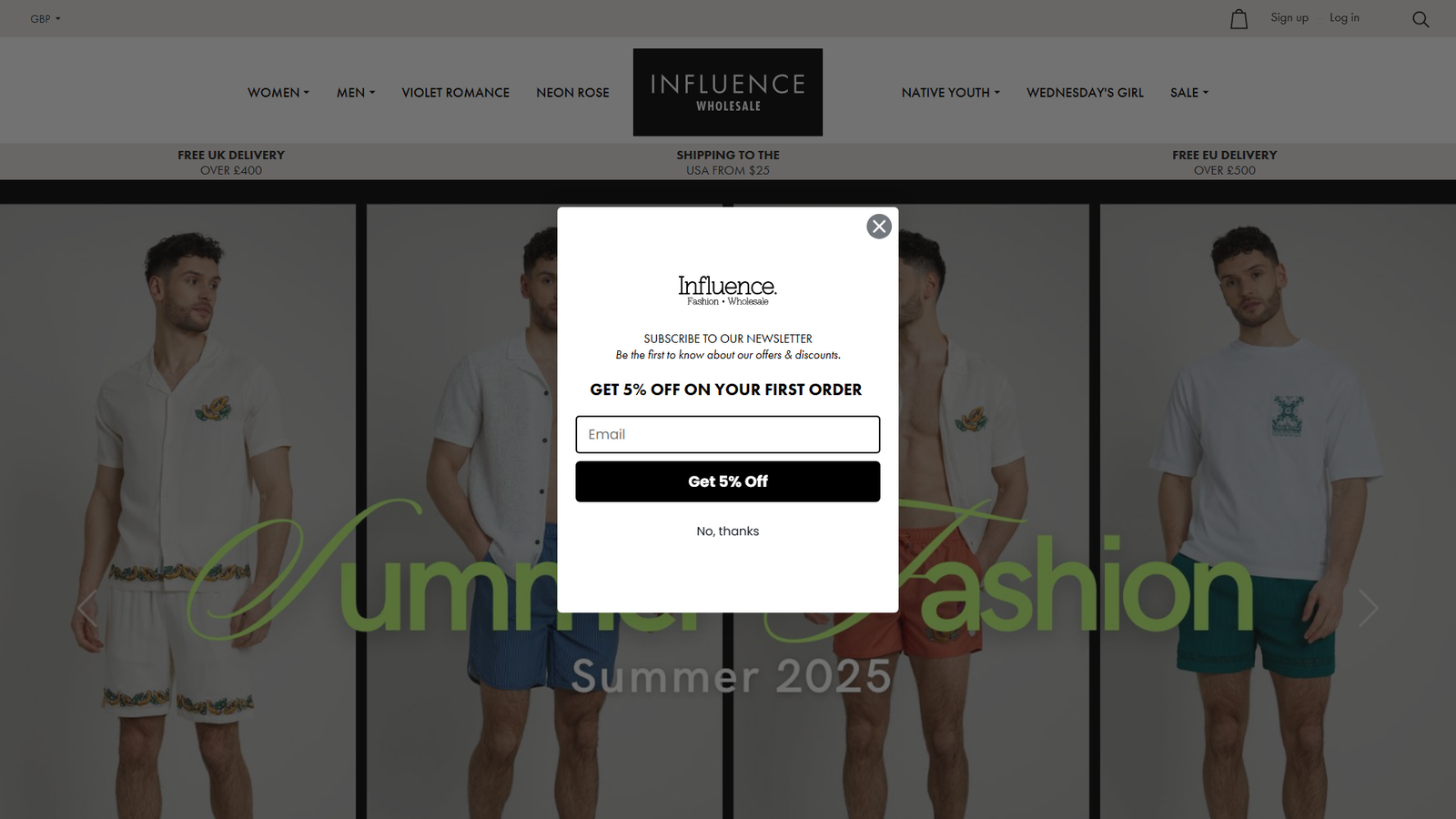 Influence Fashion retail clothing distributor