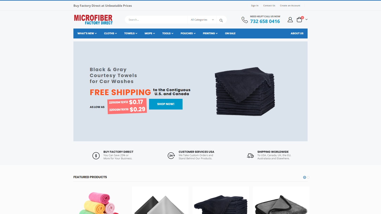 Microfiber Direct glass polishing cloths