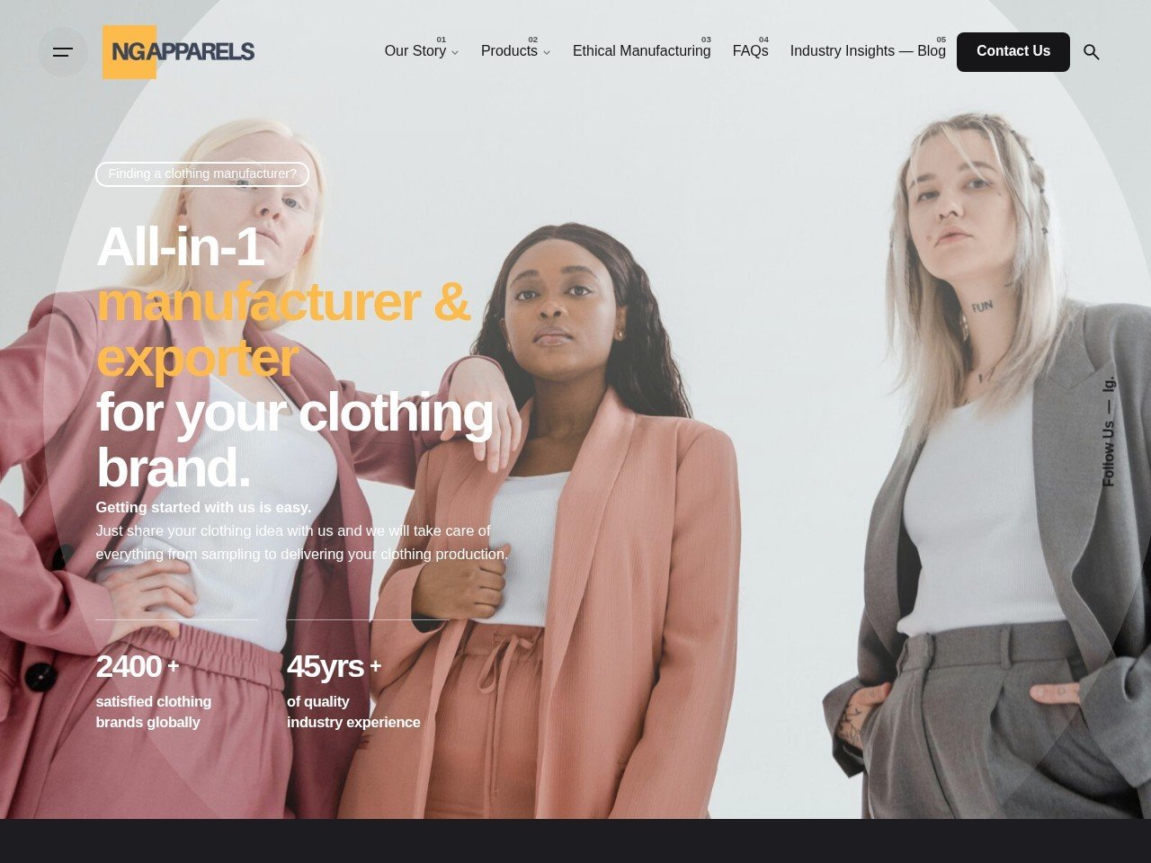 NG Apparels outfit supplier