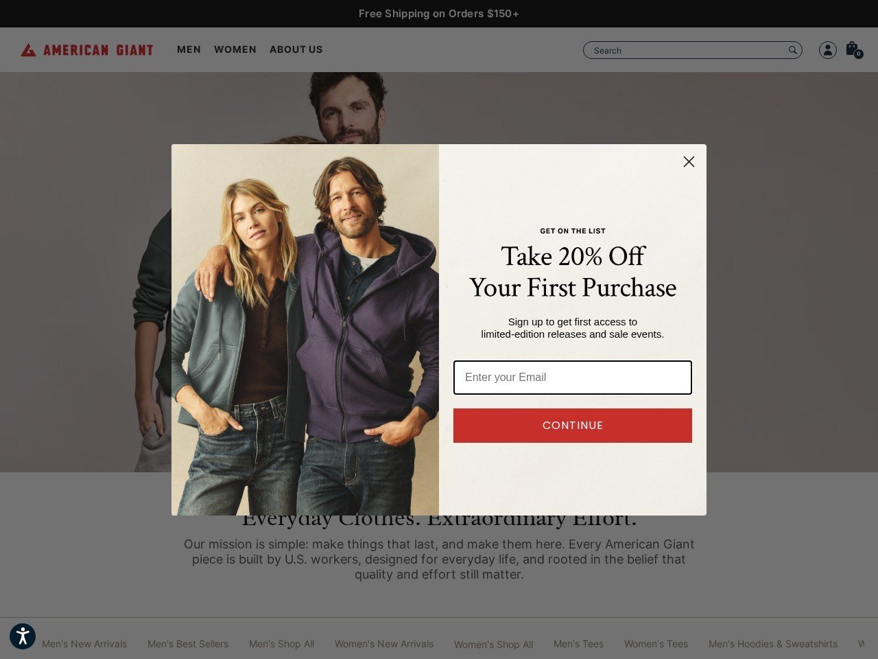 American Giant bulk clothing vendors USA