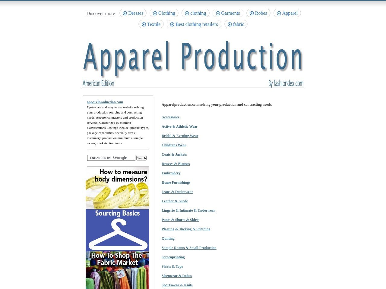 Apparelproduction fabric manufacturing process