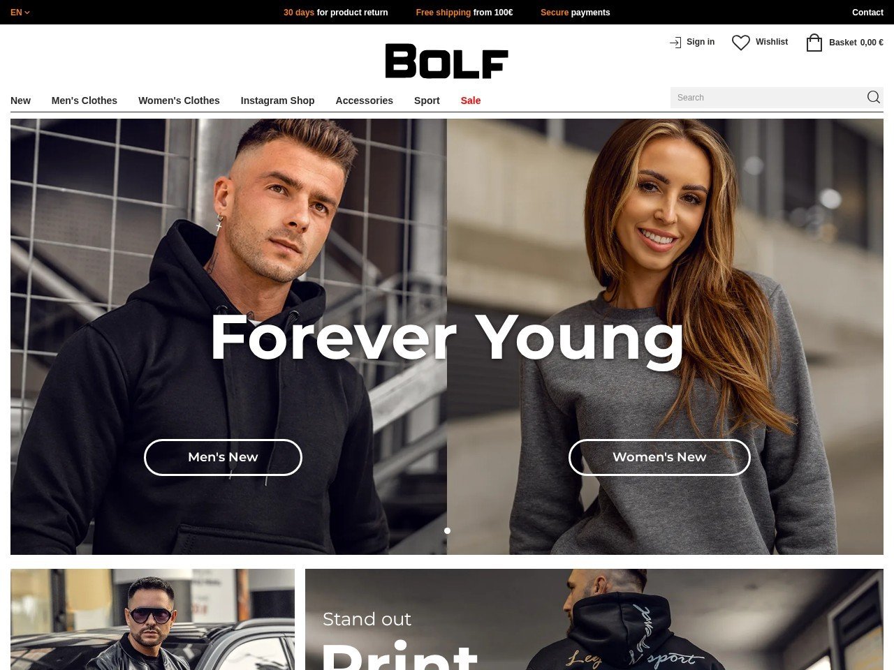 Bolf discount men's clothing retailers