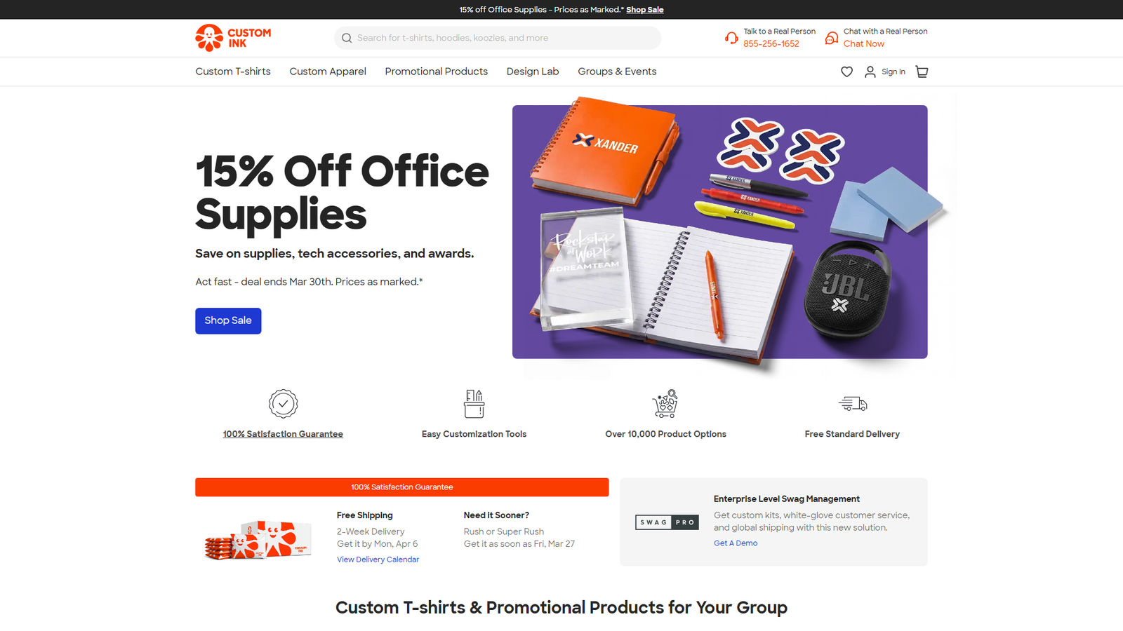 Custom Ink apparel vendors USA