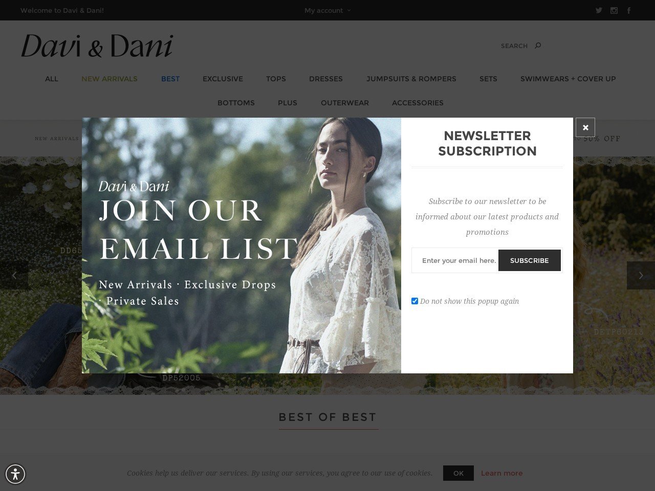 Davi & Dani mass women's wear vendors