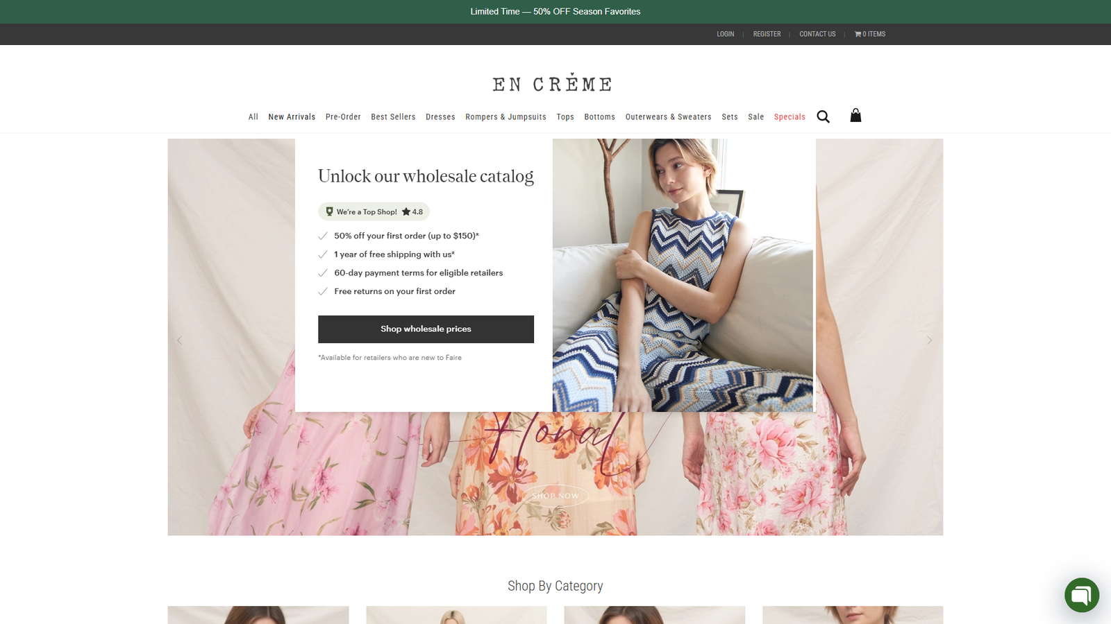 En Creme Wholesale discounted ladies' boutique clothing
