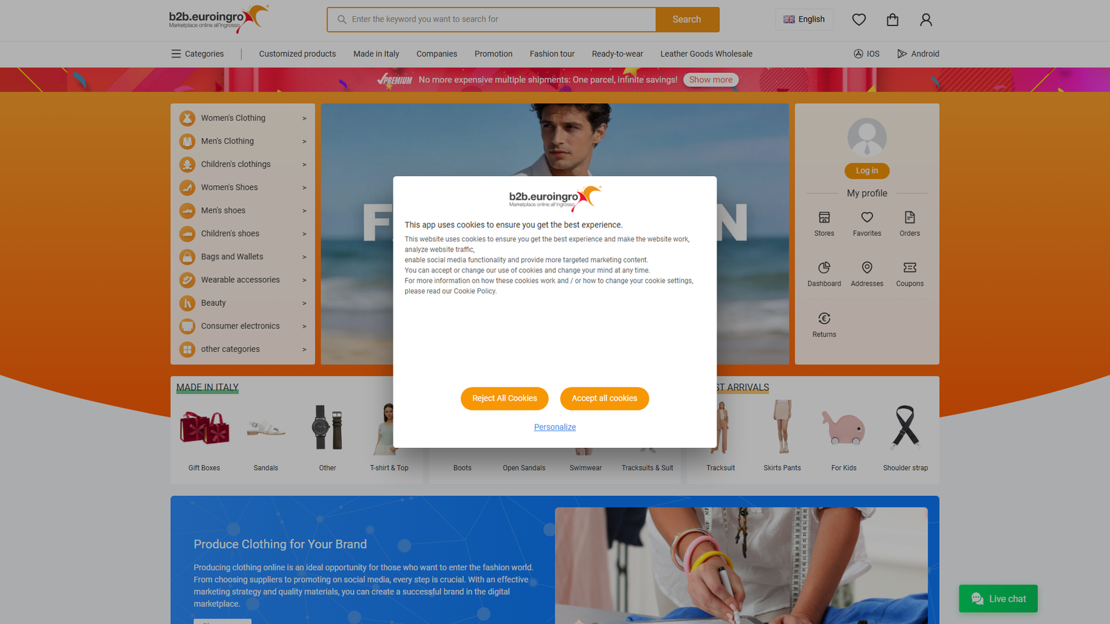 Euroingro retail clothing supplier