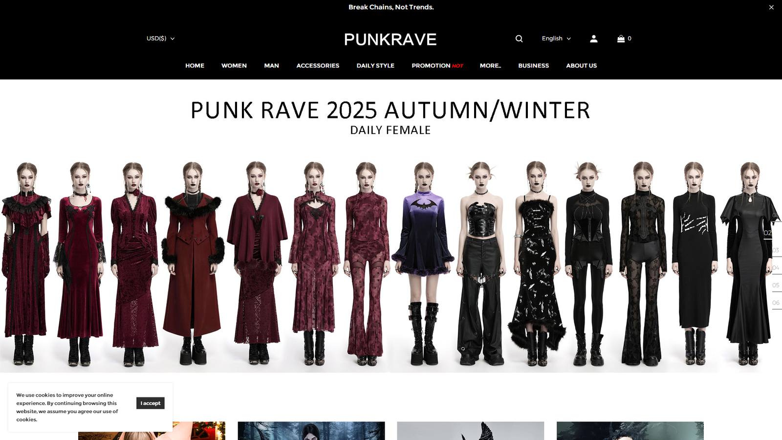 Punk Rave gothic style wholesale