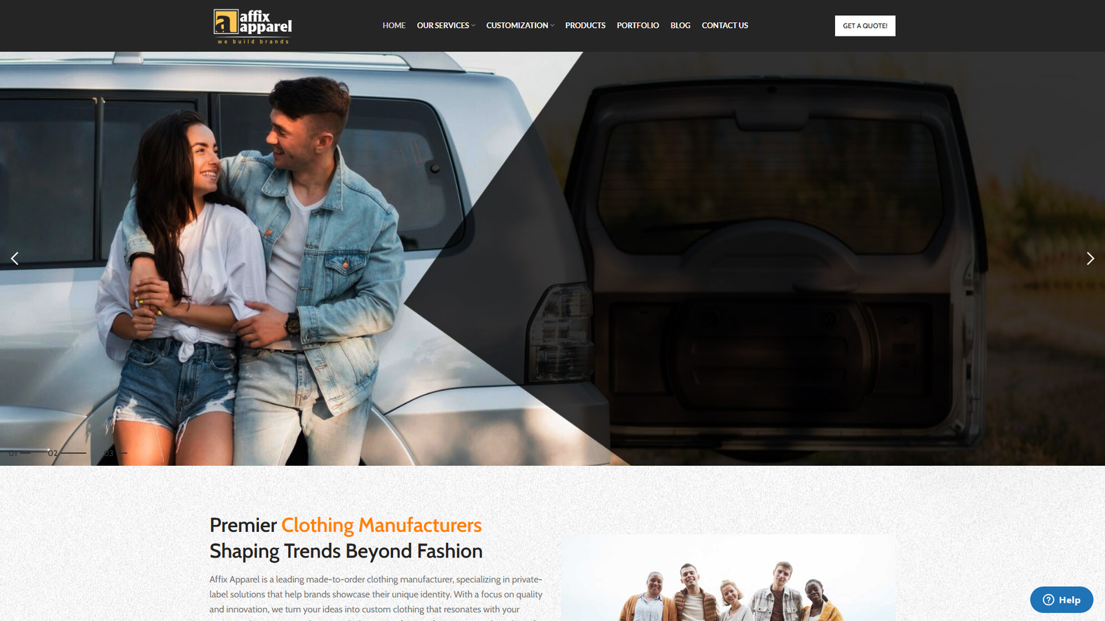 Affix Apparel garment suppliers USA