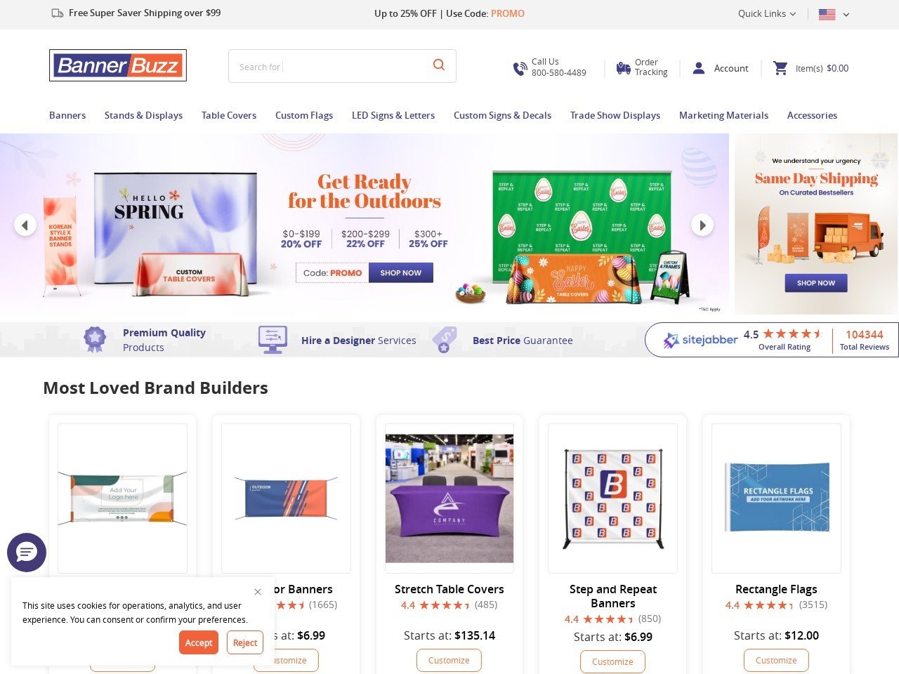 BannerBuzz showcase table cover