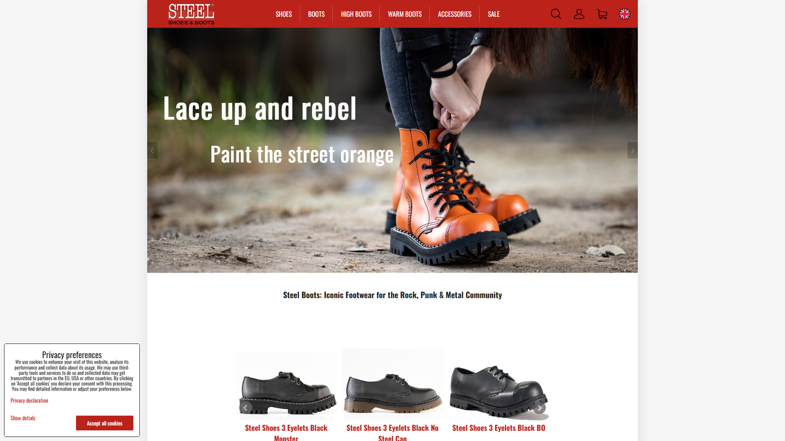 Steel Boots retro goth fashion