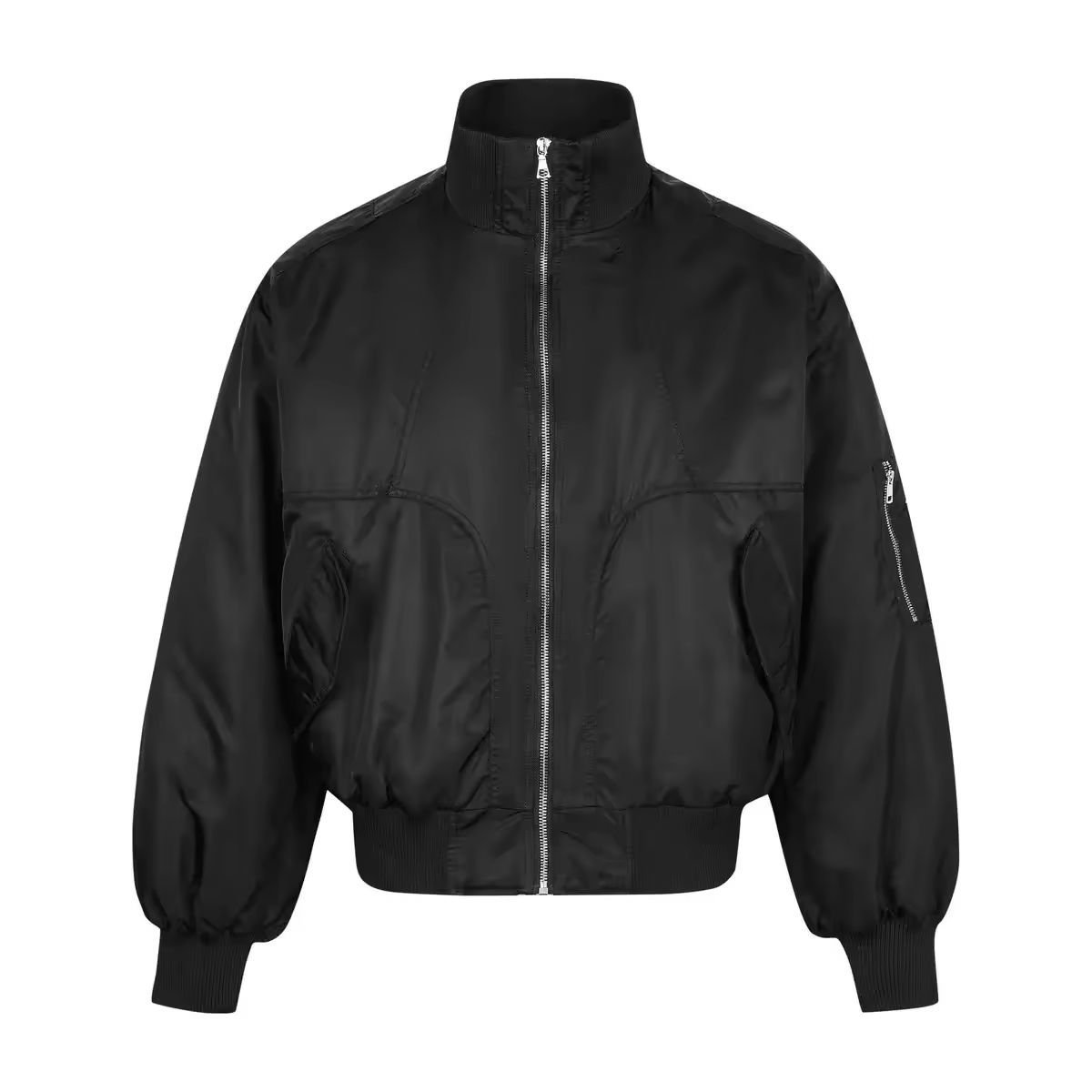 bomber jacket custom ma-1 satin nylon flight jacket — jacket-bomber-39