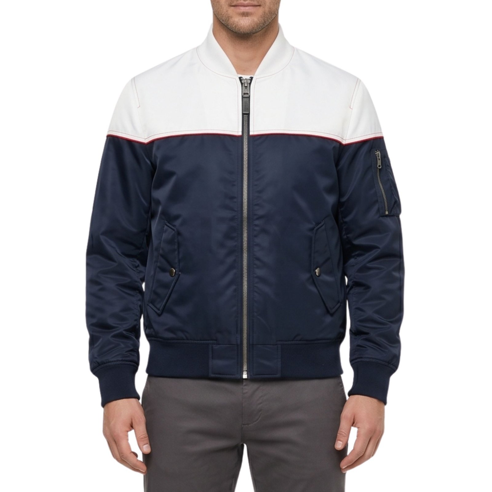 bomber jacket custom ma-1 satin nylon flight jacket — jacket-bomber-8