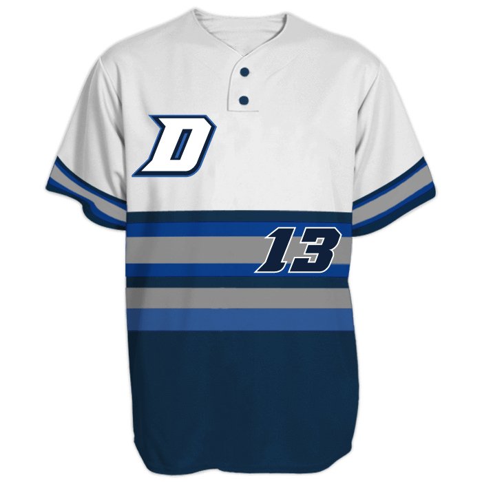 custom baseball jersey sublimated team button down pinstripe mesh — bb-jersey-31