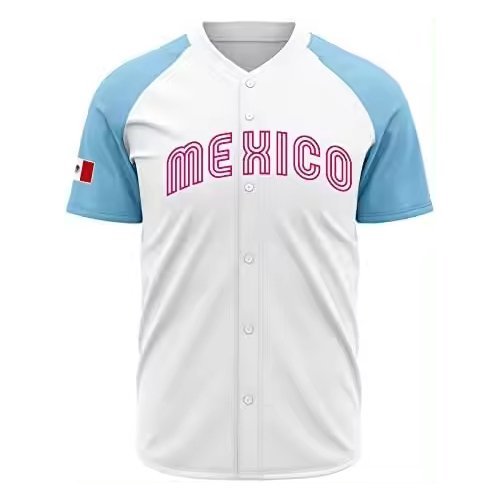 custom baseball jersey sublimated team button down pinstripe mesh — bb-jersey-45