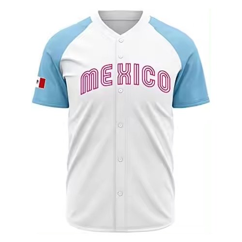 custom baseball jersey sublimated team button down pinstripe mesh — bb-jersey-45