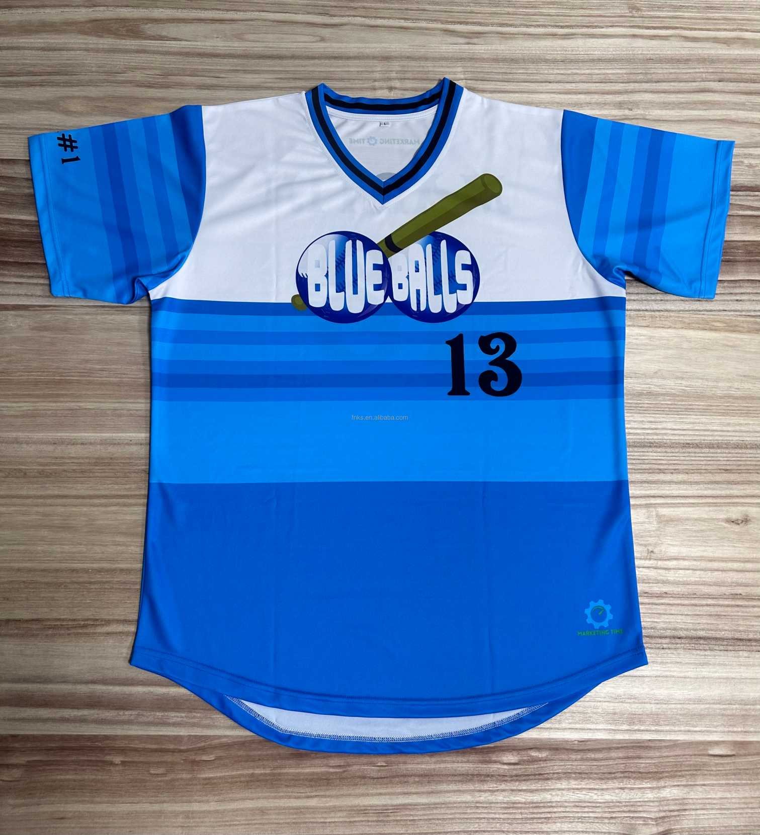 custom baseball jersey sublimated team button down pinstripe mesh — bb-jersey-9