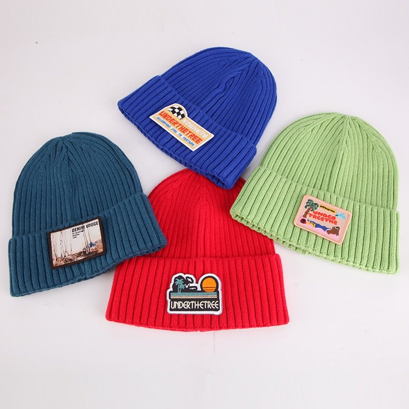 custom beanie knit hat cuffed pom winter beanie — headwear-beanie-7