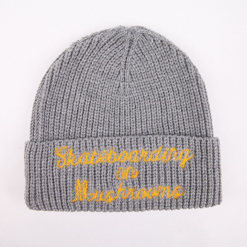 custom beanie knit hat cuffed pom winter beanie — headwear-beanie-8